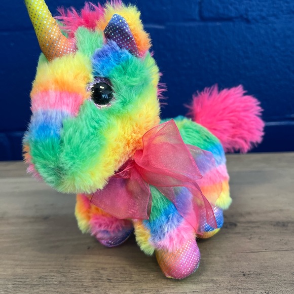 Multicolor Rainbow International Unicorn Plush Stuffed Animal Toy 8" - Picture 5 of 11